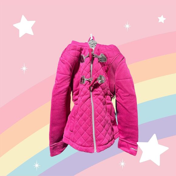 NWT Limited Too Girls Quilted Pink Sherpa Toggles Jacket Sz 6x - Picture 1 of 4